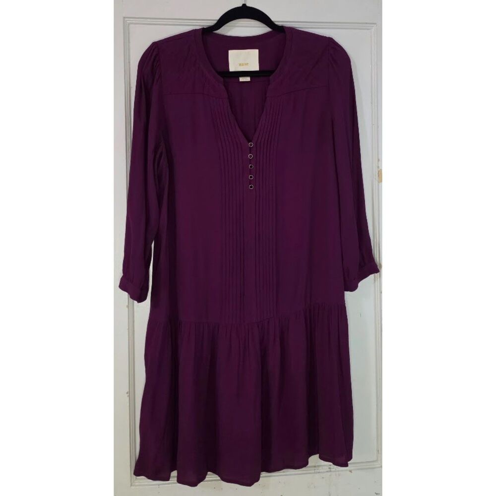 Maeve Galina Drop-Waist Mini Dress in purple from Anthropologie S